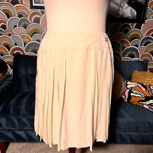 CHANEL Ivory Silk Skirt- Sz 46/ 12-14 US, fully lined